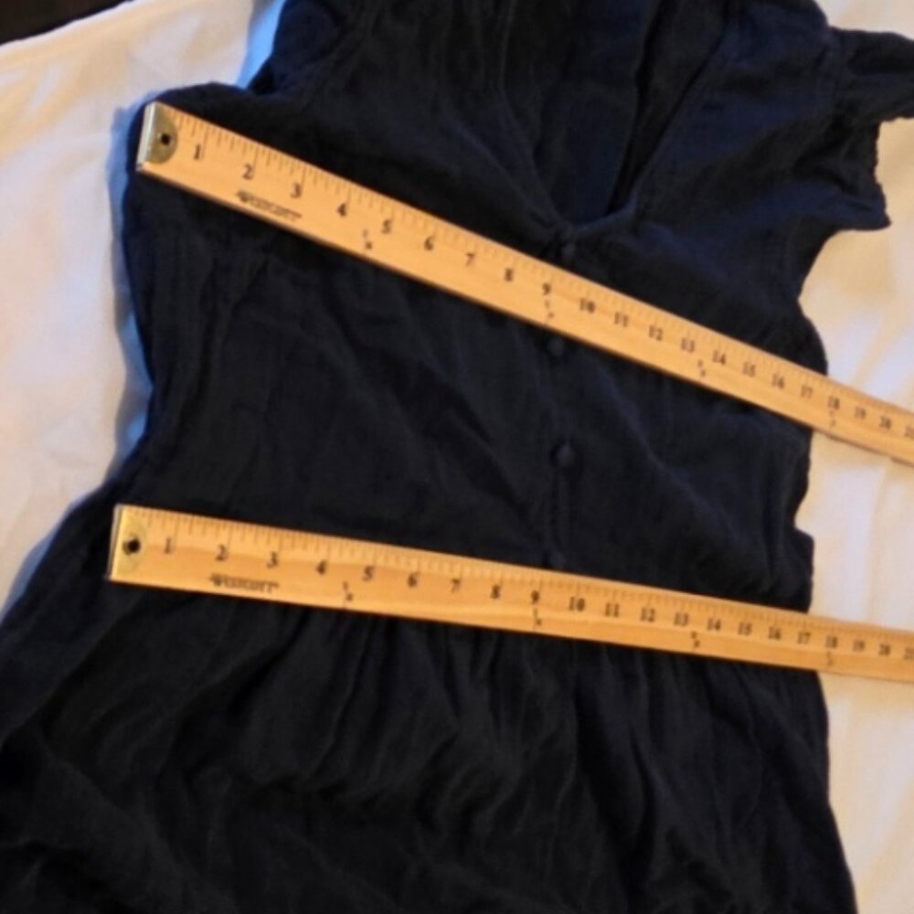 Little Black Dress Cotton Size 12 Large Lagenlook Flowy - Picture 13 of 15
